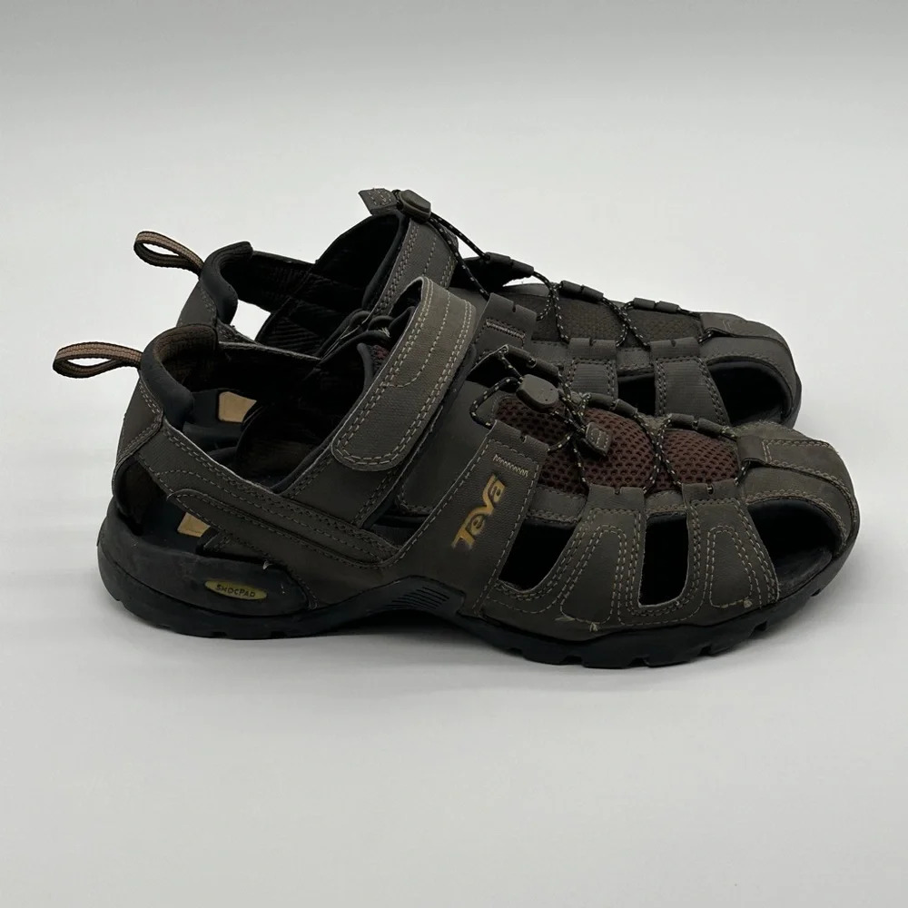 Men's US Size 11‎ Teva Forebay #1001116 Sport Sandals Water Hiking Brown ShocPad